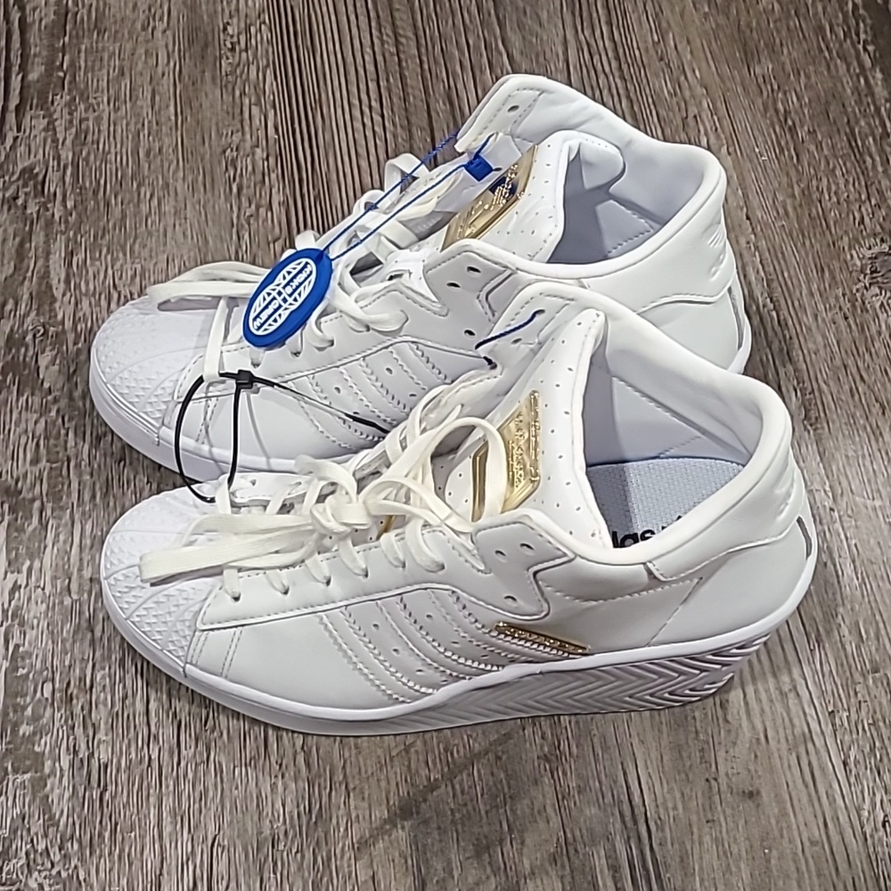 Adidas Superstar Ellure White Gold Metallic Size 6.5 - Picture 6 of 8